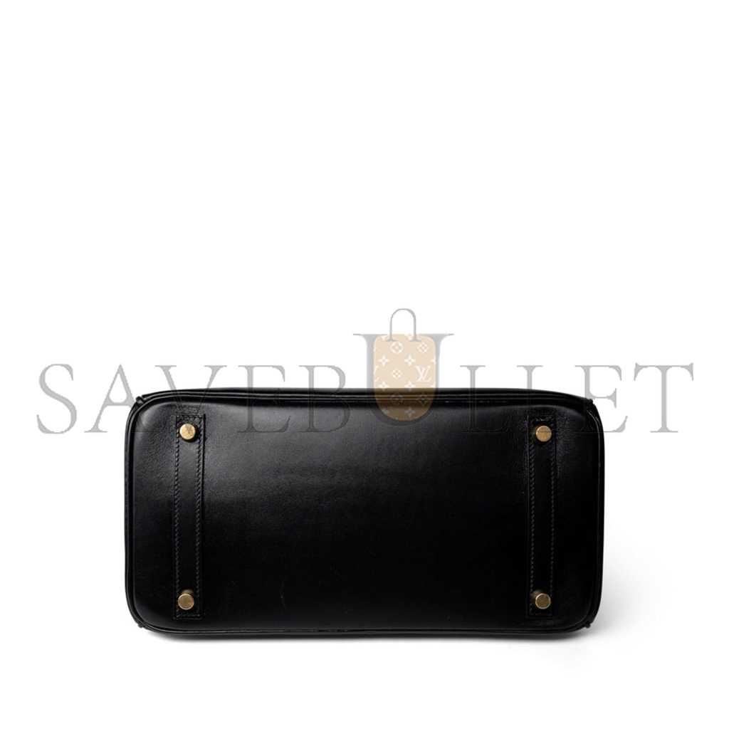 H**mes master birkin 30 box leather black gold buckle h029281ck62 (30*23*15cm)